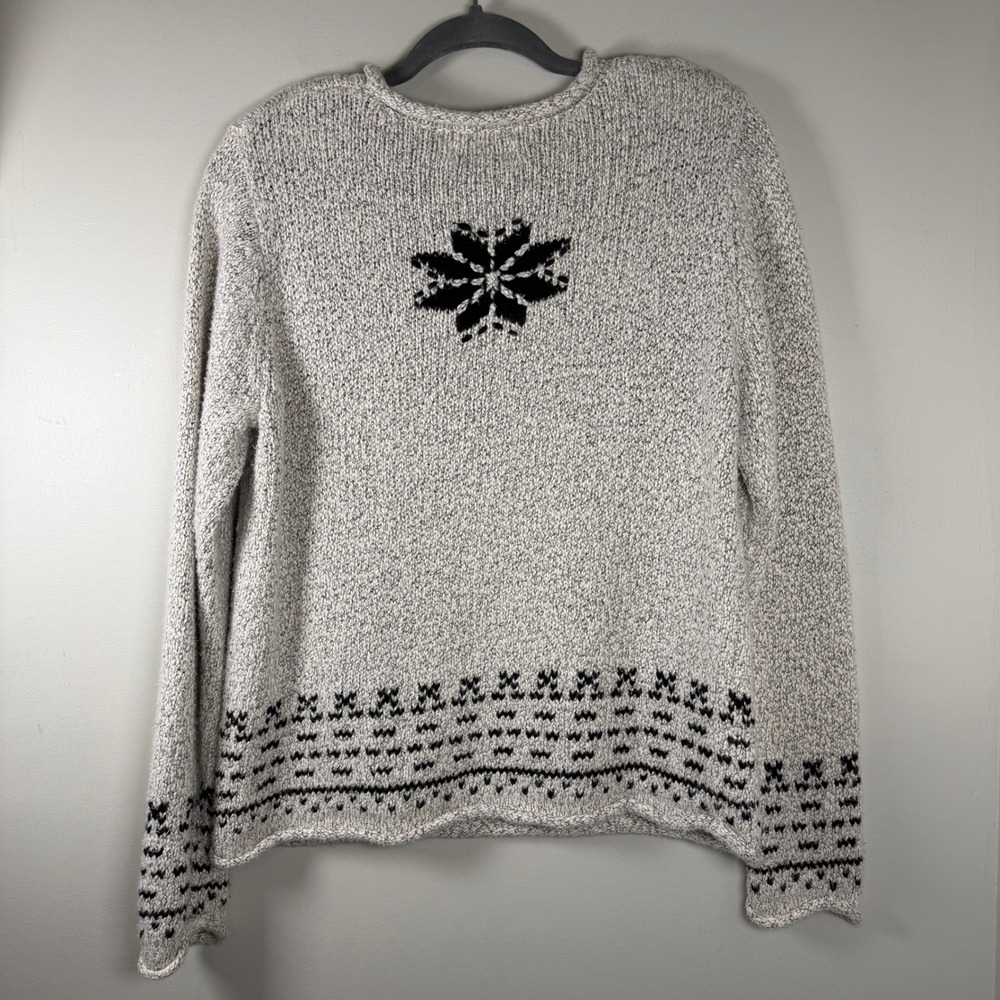 VTG Christopher & Banks Rollneck Hand Embroidered Sweater Womens M Snowflake - Picture 2 of 10